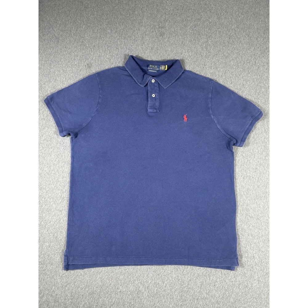 Polo Ralph Lauren Custom Slim Fit Polo‎ Shirt Blue Size XL